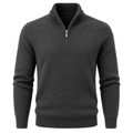Premium Fine-Knit Quarter-Zip Jumper – Charcoal Grey | HAVRELLORN