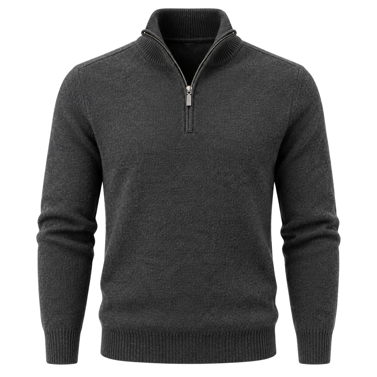Premium Fine-Knit Quarter-Zip Jumper – Charcoal Grey | HAVRELLORN