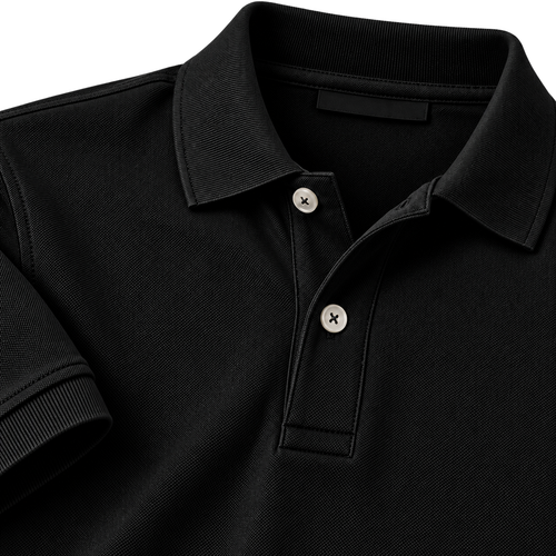 Premium Cotton Piqué Polo Shirt – Classic Black | HAVRELLORN