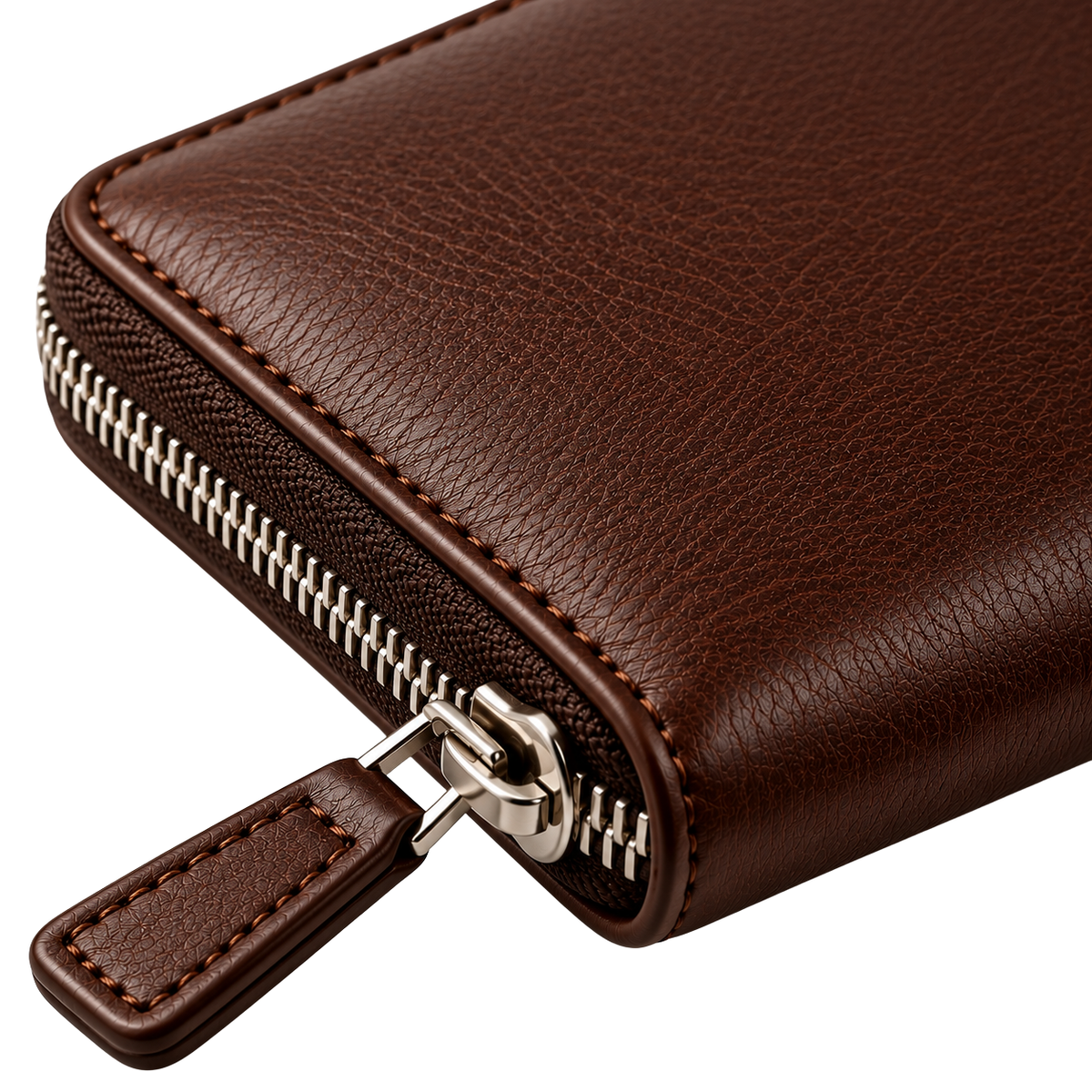 Premium Leather Zip-Around Wallet – Rich Brown | HAVRELLORN