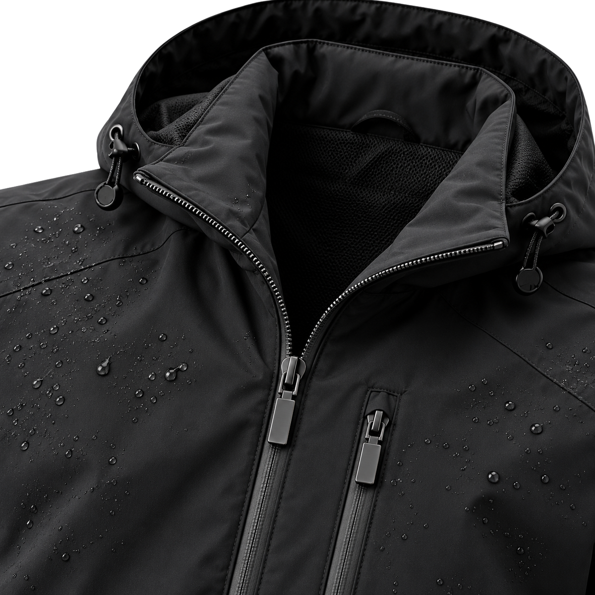 Premium Waterproof Hooded Jacket – Midnight Black | HAVRELLORN