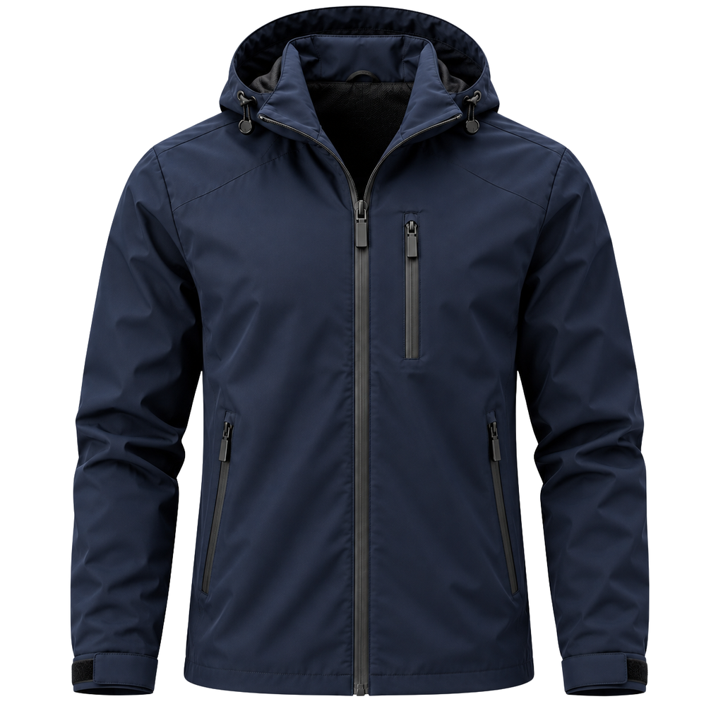 Premium Waterproof Hooded Jacket – Midnight Navy | HAVRELLORN